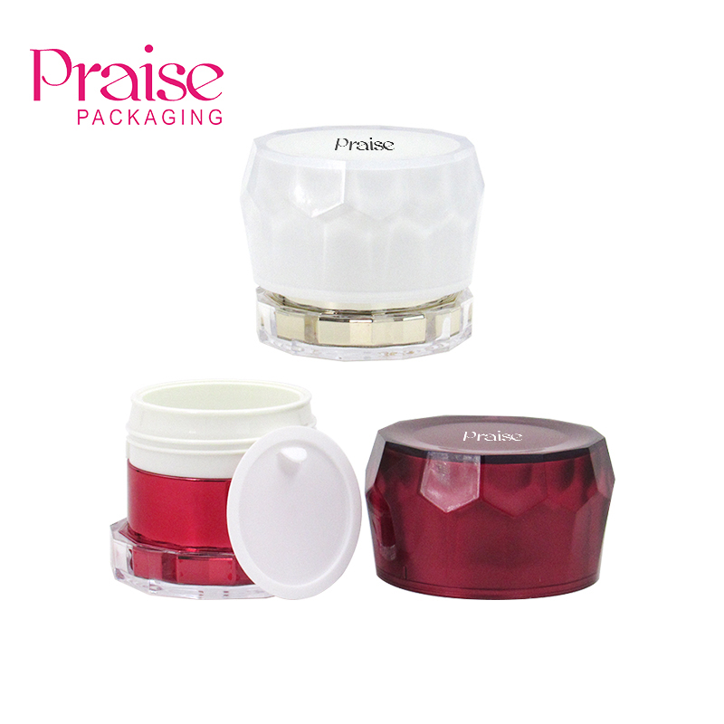 Custom color plastic cosmetic cream container, 50g fashion high-end empty acrylic face cream jar factory price