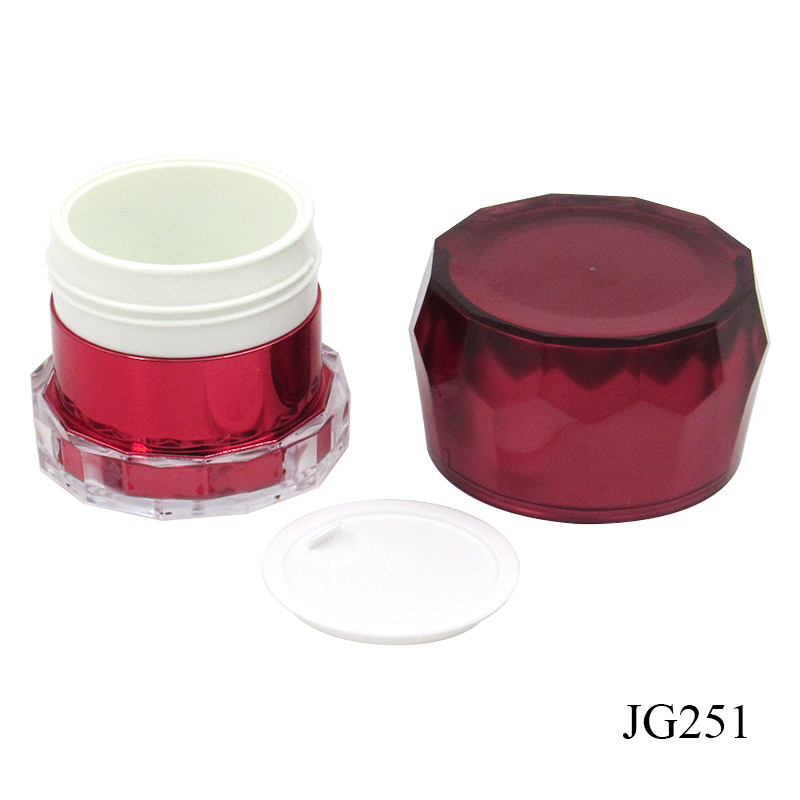 Custom color plastic cosmetic cream container, 50g fashion high-end empty acrylic face cream jar factory price