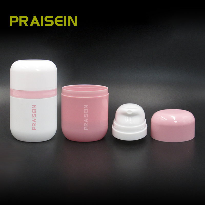 Plastic airless lotion container 35ml white plastic press lotion bottle skin care packaging