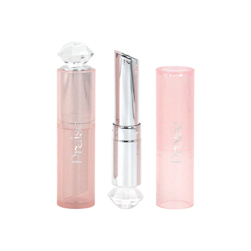 Hot selling cosmetic round empty lipstick tube container, Clear plastic lipstick tube, cosmetic packaging wholesale