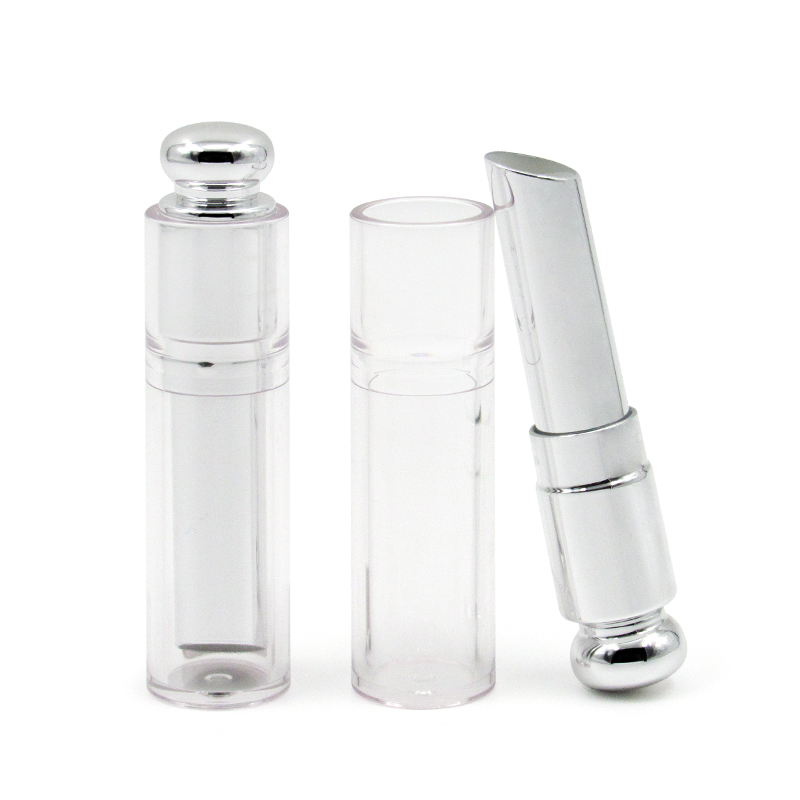 Hot selling cosmetic round empty lipstick tube container, Clear plastic lipstick tube, cosmetic packaging wholesale