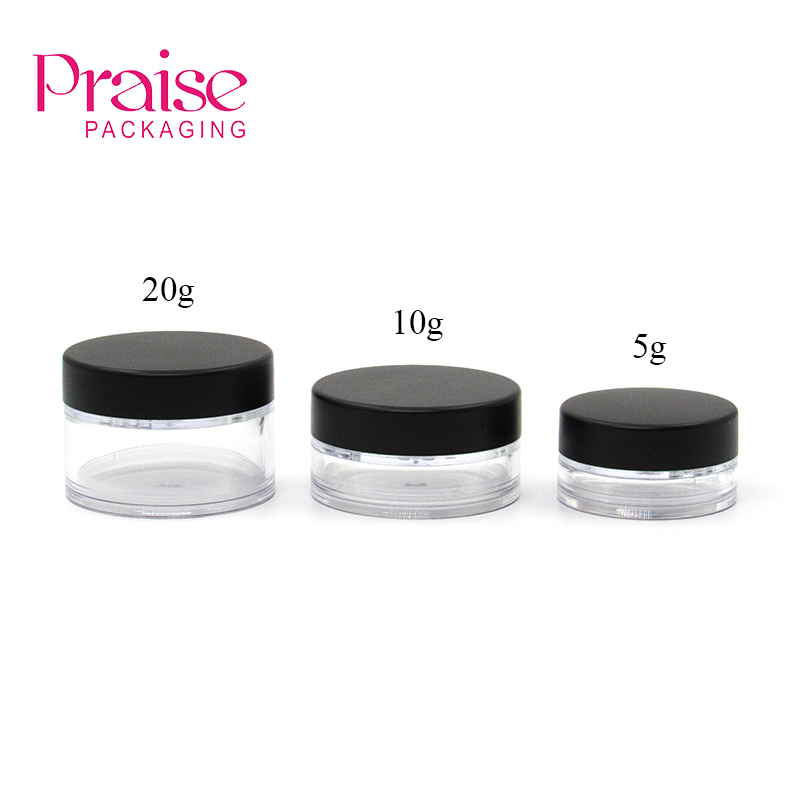 Wholesale 5/10/20g empty cosmetic loose powder case container, makeup Loose Powder round jar, High quality plastic packaging