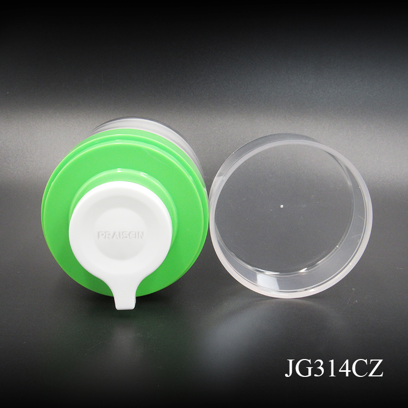 50ml round double plastic bottle custom cosmetic jar face cream packaging bottle empty lotion bottle with pump