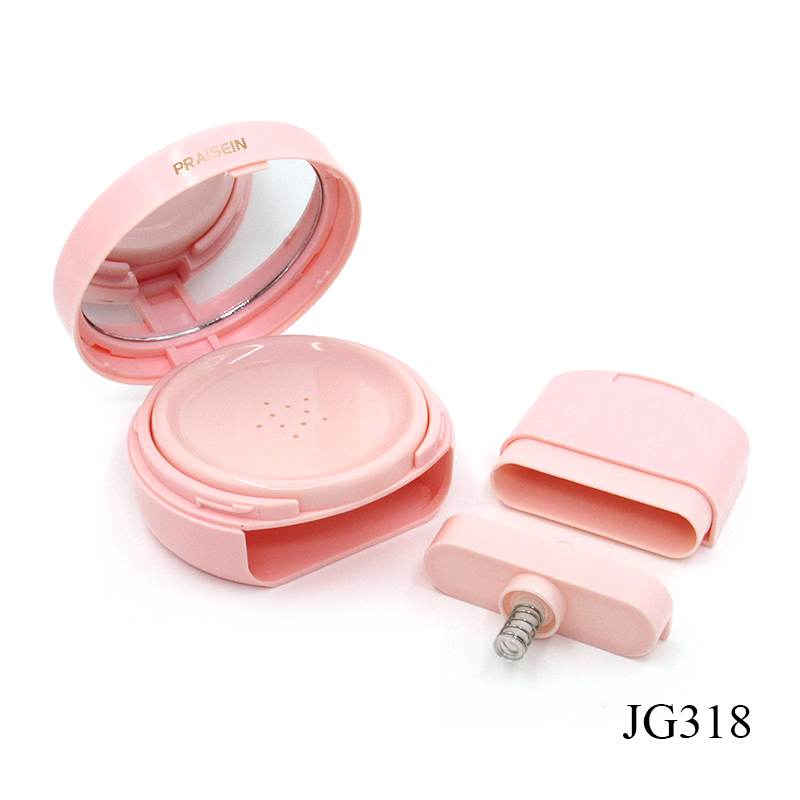 New press type vacuum air cushion case plastic packaging custom logo 13g circular screw lid air cushion foundation case