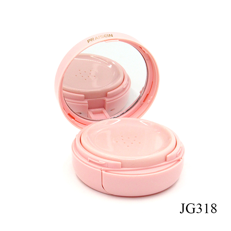 New press type vacuum air cushion case plastic packaging custom logo 13g circular screw lid air cushion foundation case