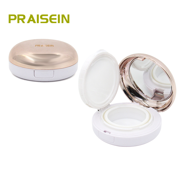 Wholesale plastic airless compact packaging round cosmetic liquid foundation container air cushion box with sealing ring