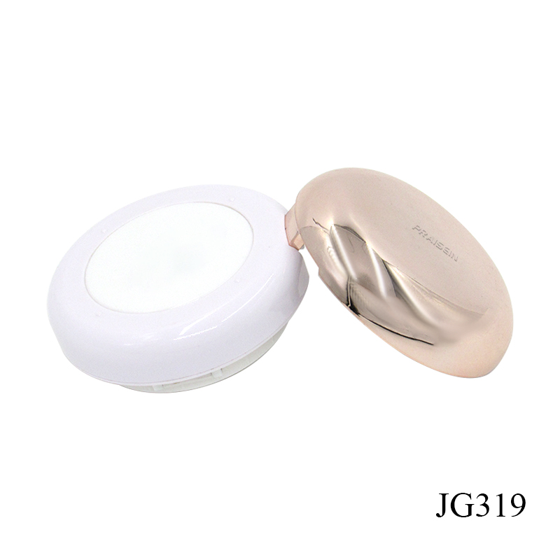 Wholesale plastic airless compact packaging round cosmetic liquid foundation container air cushion box with sealing ring