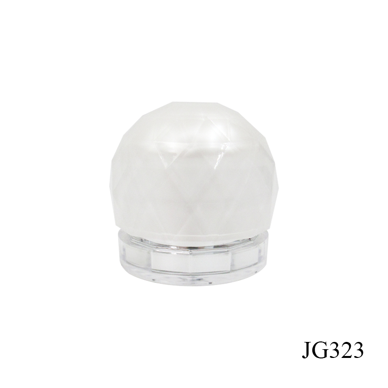 Light luxury acrylic cosmetic jars custom craft 50g round white smooth plastic cream jar container sold at factory