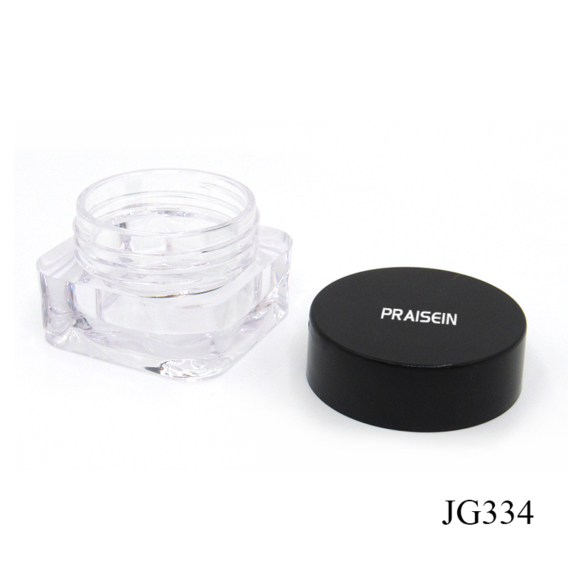 Production supply cosmetic sample container empty transparent square plastic cream jar with round lids