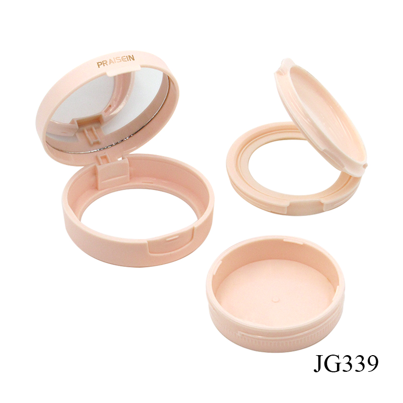 Wholesale empty cosmetics foundation case detachable pink round plastic air cushion compact box with mirror