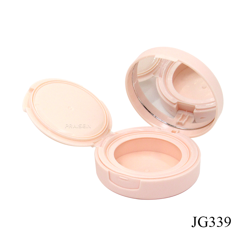 Wholesale empty cosmetics foundation case detachable pink round plastic air cushion compact box with mirror