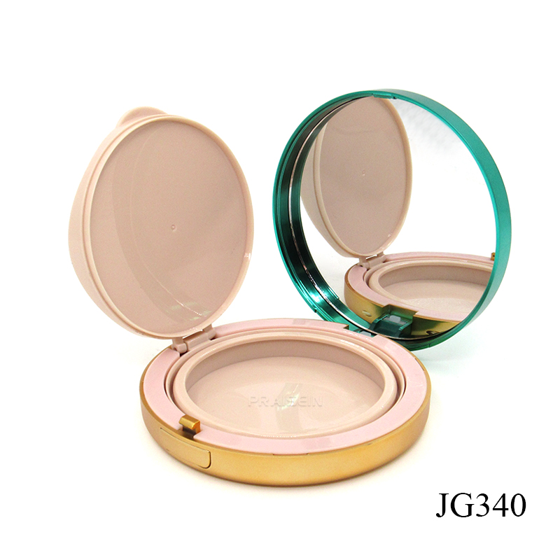 Round air cushion BB cream case wholesale empty plastic cosmetic foundation case container with mirror