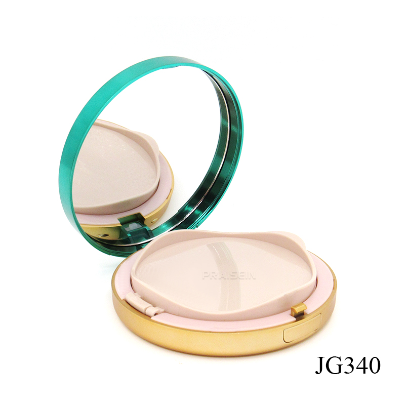 Round air cushion BB cream case wholesale empty plastic cosmetic foundation case container with mirror