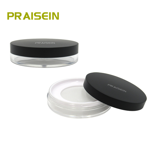 Wholesale high quality loose powder packaging container 10g empty transparent round cosmetic loose powder case