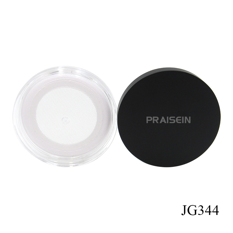 Wholesale high quality loose powder packaging container 10g empty transparent round cosmetic loose powder case