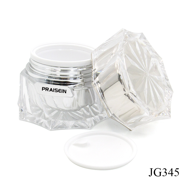 Wholesale double layer cosmetic face cream jars custom label printing 30g 50g acrylic cream container jar with lid