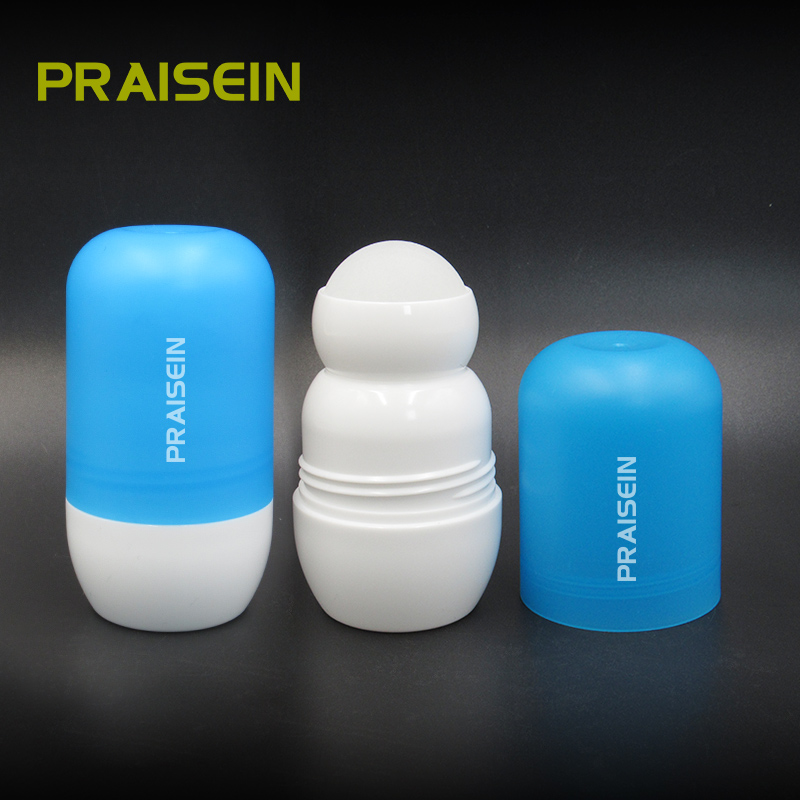 1.7oz 50ml round deodorant bottle essence oil bottle with screw lid HDPE plastic roller bottle wholesale