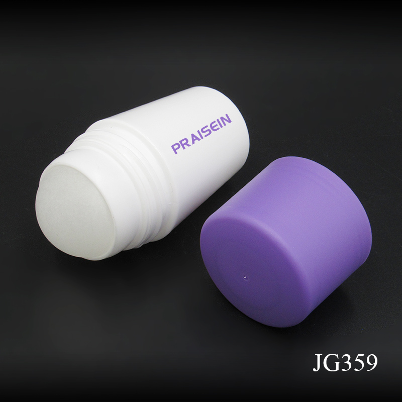 White cosmetic antiperspirant roller bottle custom label empty plastic bottle with roller ball 50ml deodorant bottle