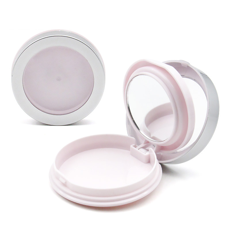 Custom Empty Clear cover powder makeup case container for DIY Cosmetic plastic Powder box packaging With Sponge And mirror