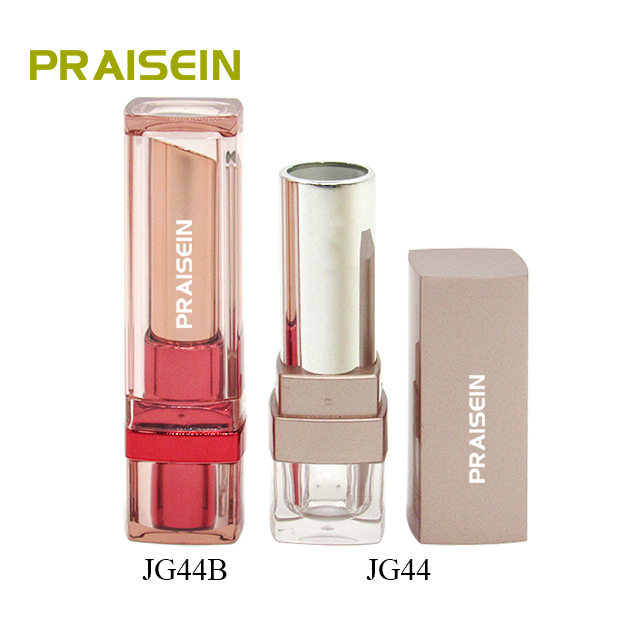 Private label cosmetics packaging empty plastic lipstick tube, refillable square lipstick containers