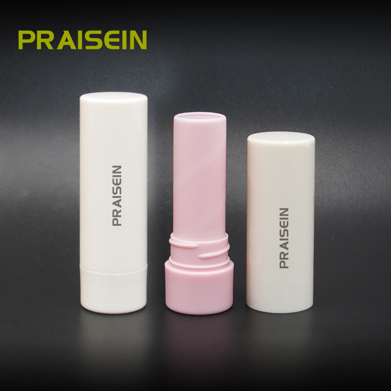 Wholesale pink lip balm tube container packaging custom plastic round lip balm empty tube