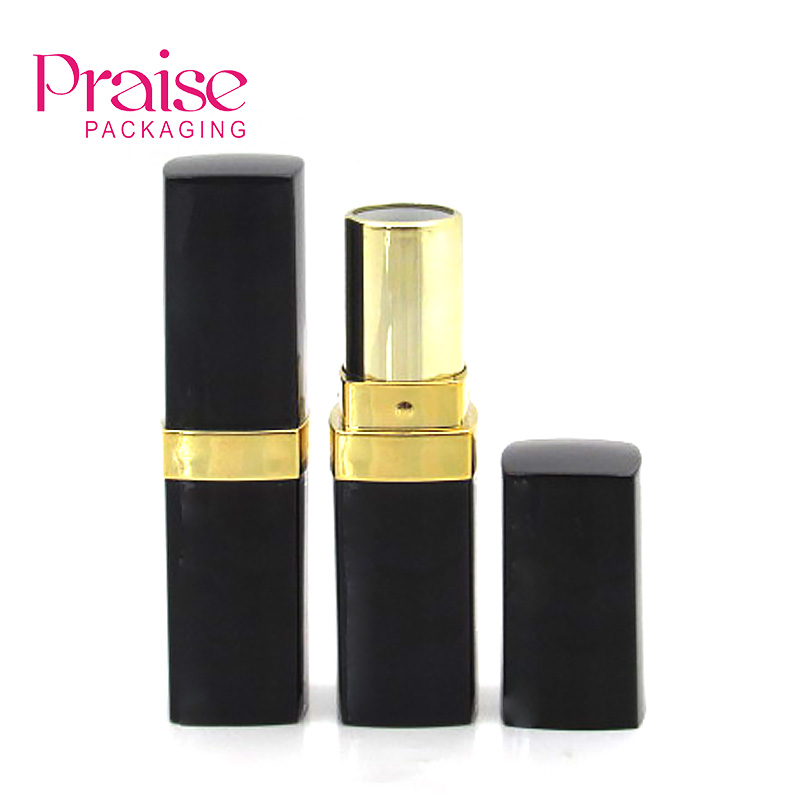 Wholesale Fashion luxury square ABS plastic cosmetic empty lipstick tube container packaging