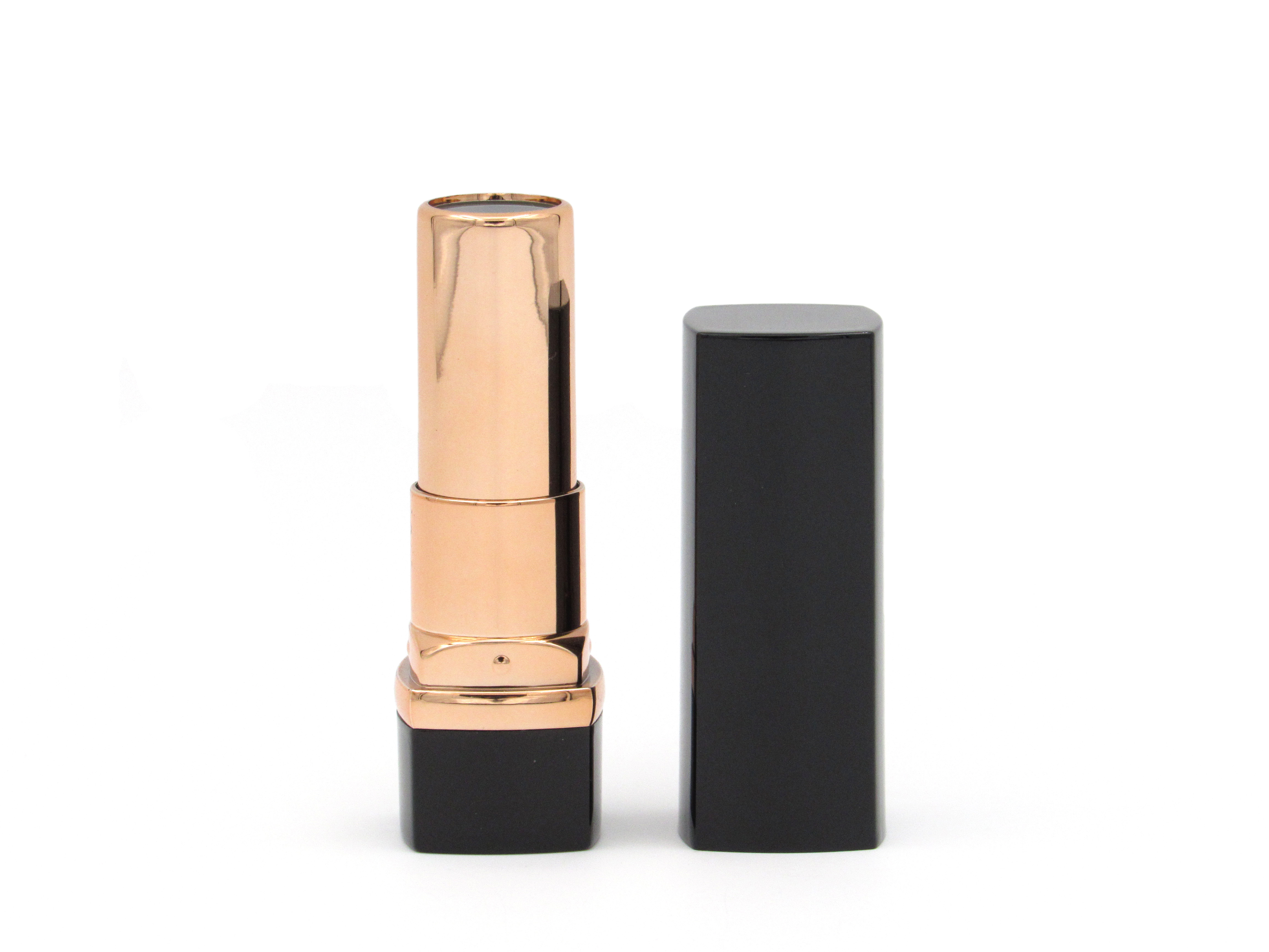 Matte black round lipstick tube for elegant lipstick container cosmetic packaging tubes