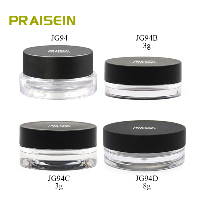 Private label cosmetics empty eye shadow case, 3g/8g round plastic cream sample jar container manufacturer processing