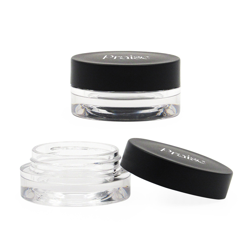 Private label cosmetics empty eye shadow case, 3g/8g round plastic cream sample jar container manufacturer processing