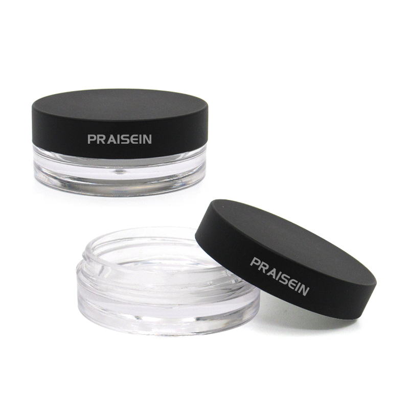 Private label cosmetics empty eye shadow case, 3g/8g round plastic cream sample jar container manufacturer processing