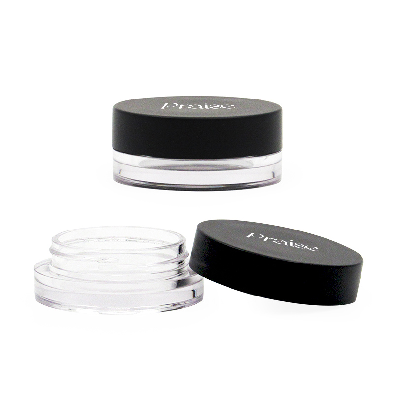 Private label cosmetics empty eye shadow case, 3g/8g round plastic cream sample jar container manufacturer processing