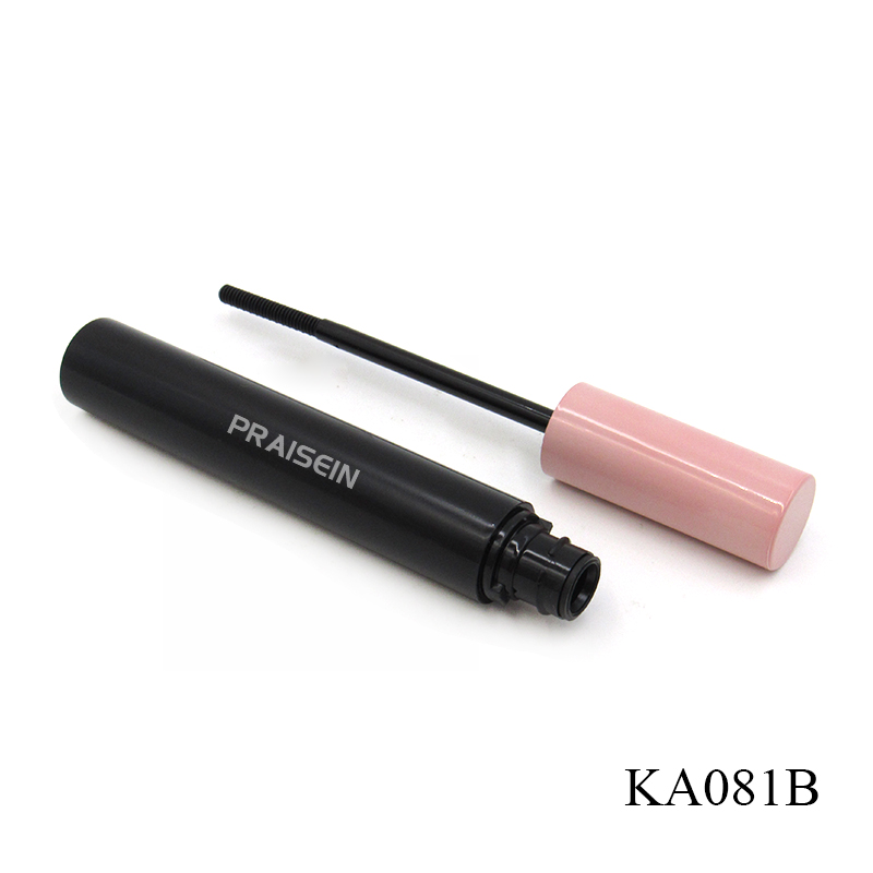 Empty PETG plastic packaging mascara bottle container with brush cosmetics packaging 9ml round black mascara tubes