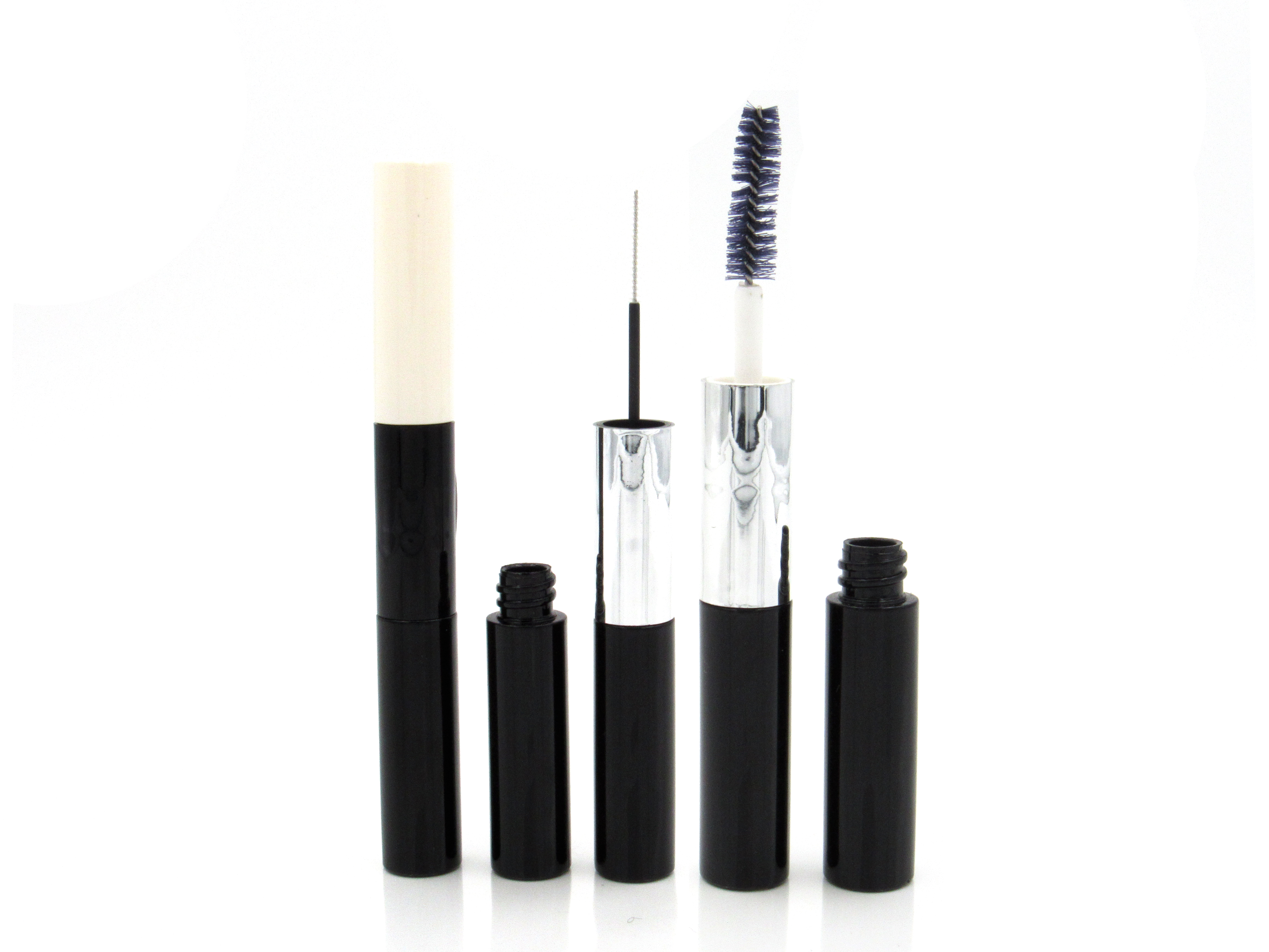 New style designed double sided empty Mascara packaging 5g round plastic Mascara Tube custom makeup packaging