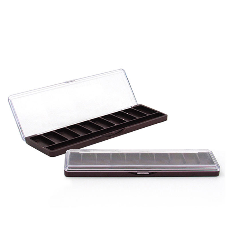 latest products high demand cosmetic packaging Case 10/12 color rectangle plastic Eyeshadow palette