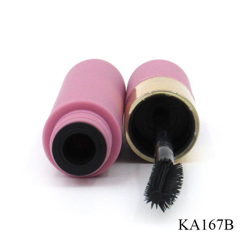 High end production 7ml rubber paint shell plastic mascara tube customized cosmetic packaging round empty mascara container