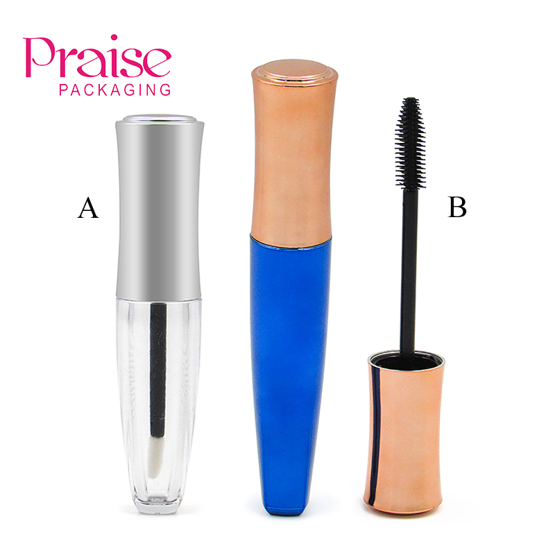 Wholesale customized designs Empty Clear Lip Gloss Tube container, plastic makeup Mascara Tube, cosmetic packaging with brush