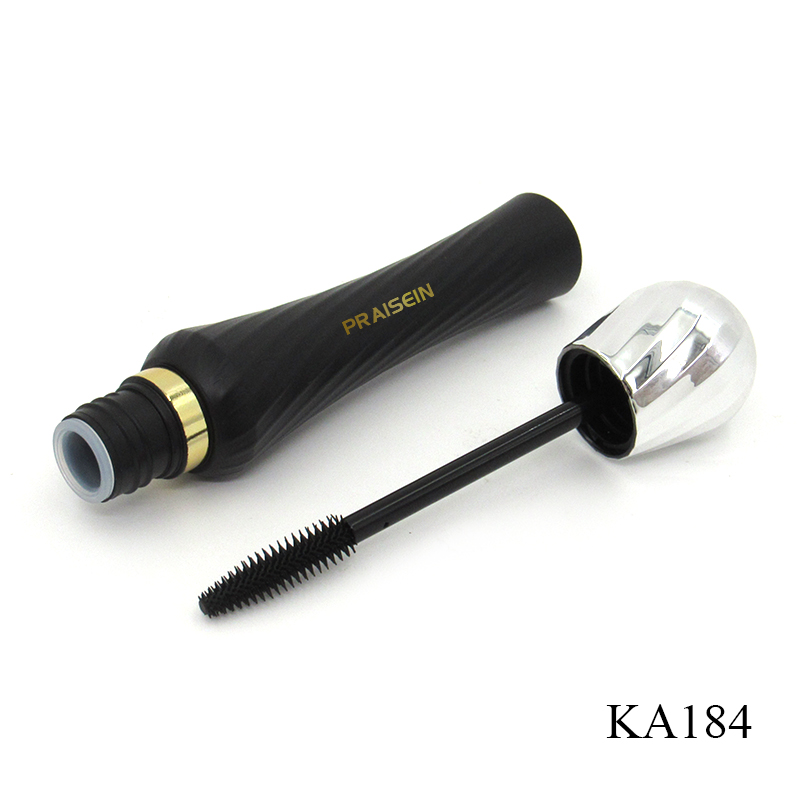 New mascara tube with silicone wand wholesale black matte plastic empty mascara container packaging 15ml