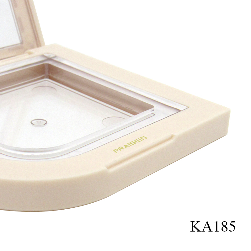 Blush case custom label clamshell type transparent highlight palette empty plastic powder compact container packaging