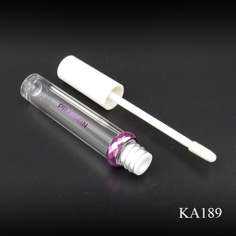 Factory manufacturing plastic transparency lip gloss tube packaging 5ml empty round lipgloss tubes