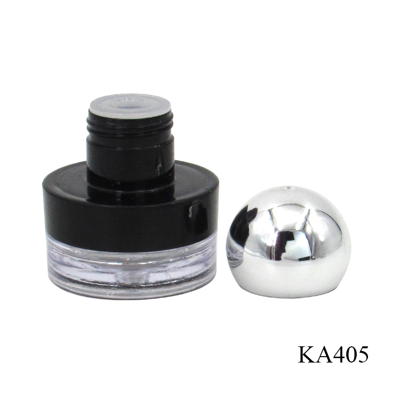 Plastic cosmetic packaging manufacturer produces round empty loose powder case,portable powder container with screw cover custom