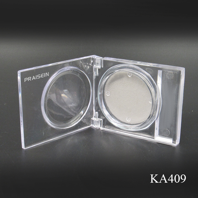 Specializing manufacture plastic square cosmetic eye shadow case custom logo small transparent concealer case