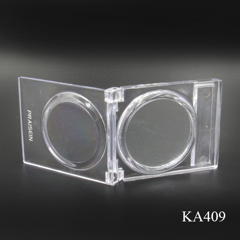 Specializing manufacture plastic square cosmetic eye shadow case custom logo small transparent concealer case