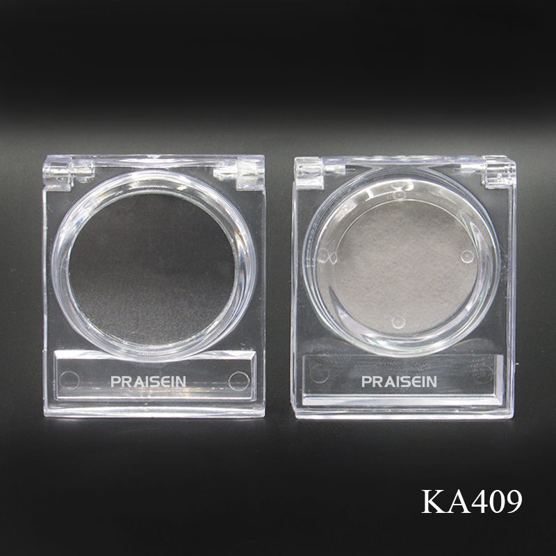 Specializing manufacture plastic square cosmetic eye shadow case custom logo small transparent concealer case