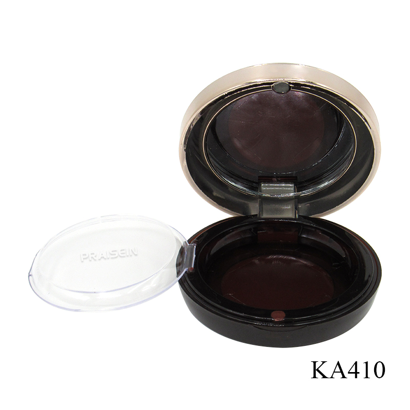 Sprayed gold round magnetic adsorption powder compact case customized printing double-layer plastic cosmetic powder case