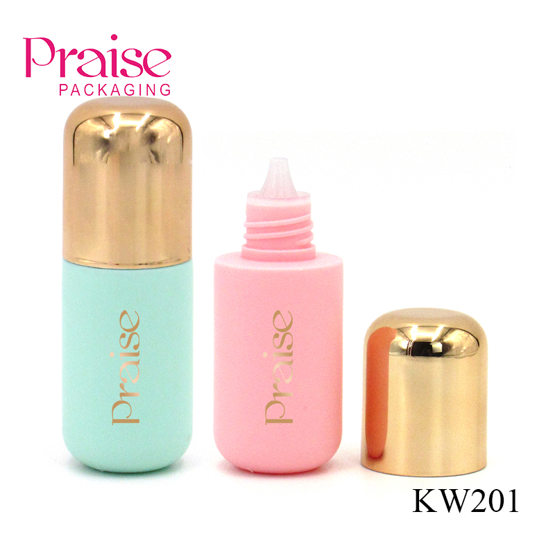 Colour portable plastic liquid foundation bottle, reusable round extruded type empty cosmetics lotion container bottle packaging