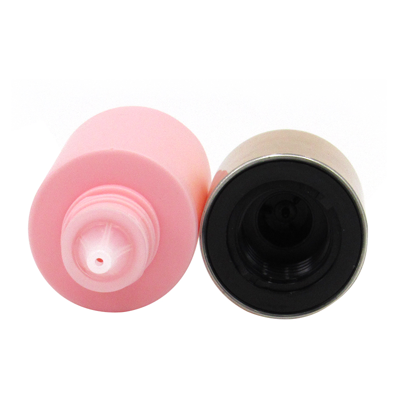 Colour portable plastic liquid foundation bottle, reusable round extruded type empty cosmetics lotion container bottle packaging