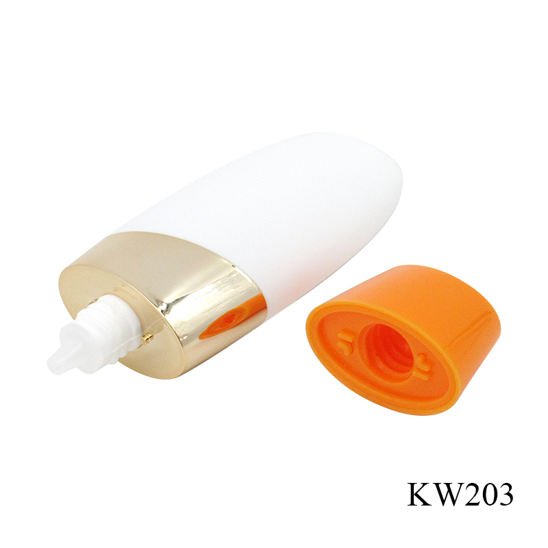 Wholesale high quality white PP plastic sunscreen bottles, refillable skin cream containers packaging custom color