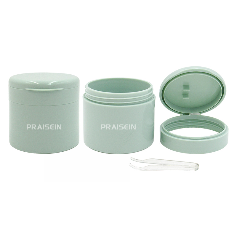 Eco-friendly cosmetic plastic jar 120ml 250g round eye mask jar toner cotton pad jar with clip