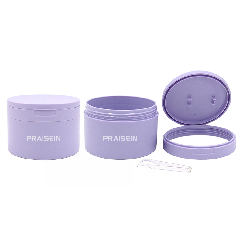 Eco-friendly cosmetic plastic jar 120ml 250g round eye mask jar toner cotton pad jar with clip