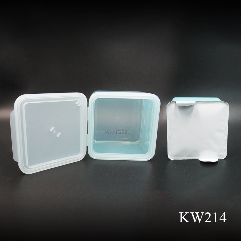 Factory wholesale square skin care toner pad jar with plastic clamp moisturizing cleansing pad container